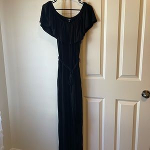 NWOT Lane Bryant Black Ruffle Maxi Dress 14-16